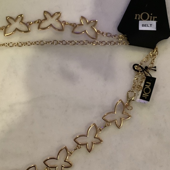 nOir Jewelry Gold Plated Butterfly Chain Belt, Brand New - Picture 2 of 3